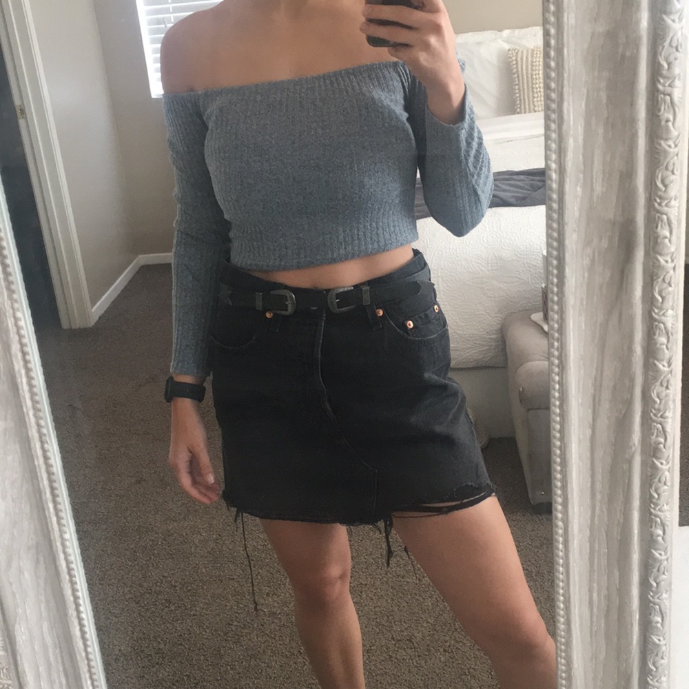 Levis denim destroyed skirt